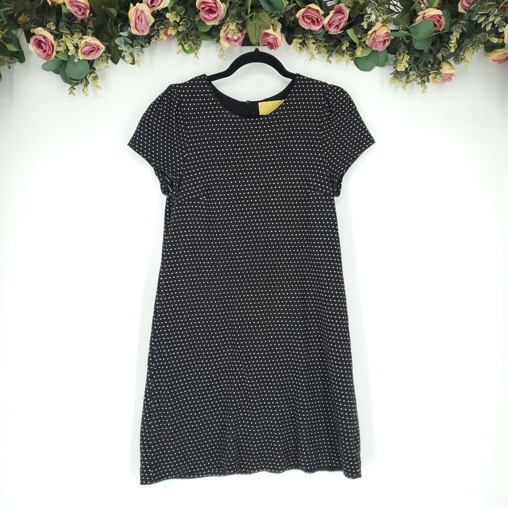 Anthropologie Maeve Black Polka Dot Shirt Dress Size Small